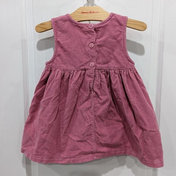 Samara Vtg Vintage 90s Dusty Rose Pink Flowers Butterfly Jumper Dress Girls 4T - Picture 3 of 6
